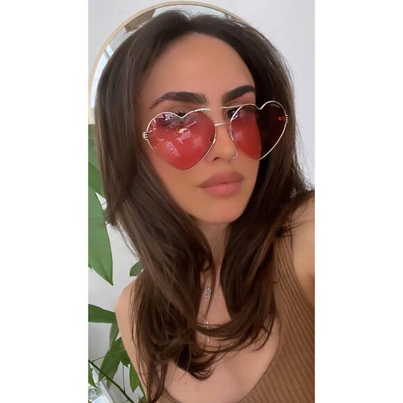 NEW Gucci GG1283S Gold Metal Heart Sunglasses $535